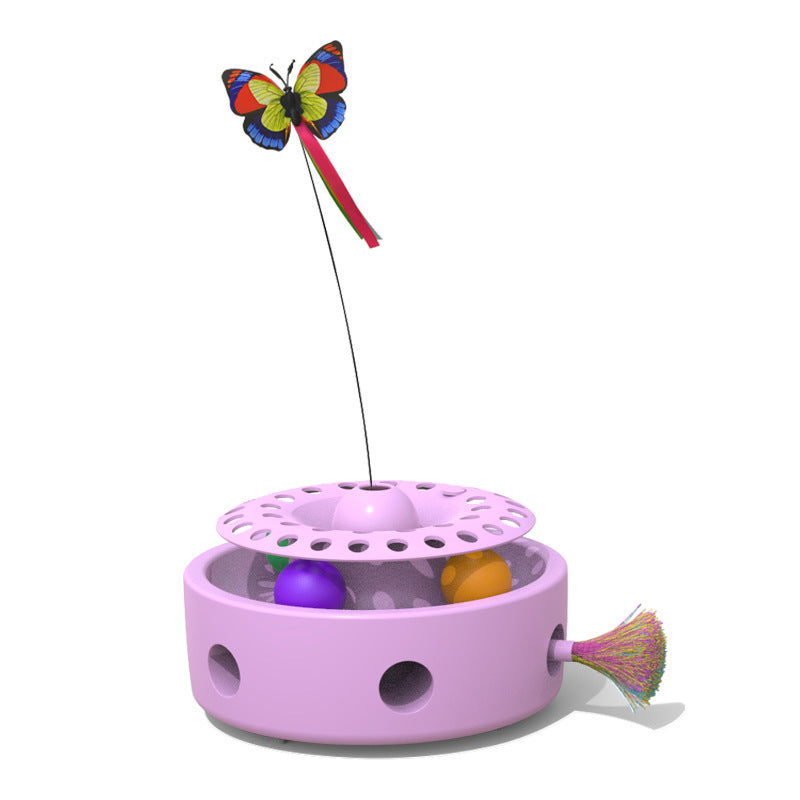 Smart Three-In-One Cat Butterfly Toy Pet Funny Cat Feather Punching Machine Self-Hi Funny Cat Stick Toy - Go Bagheera