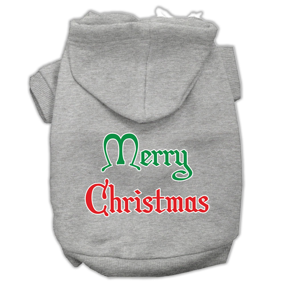 Mirage Pet 62-25-11 XXLGY Merry Christmas Screen Print Pet Hoodies,