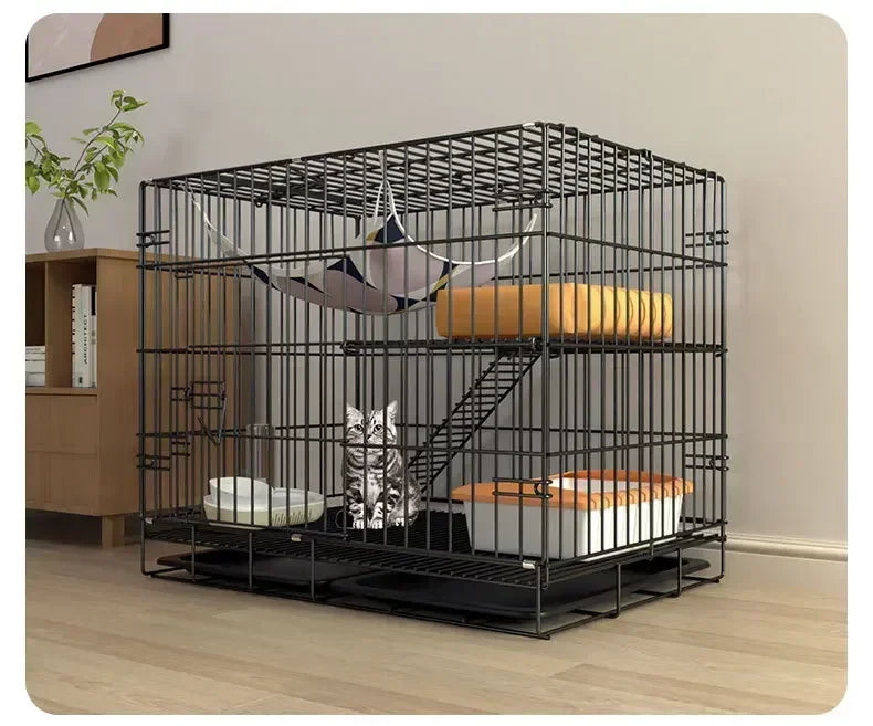 Indoor large foldable cat cage, cat house steel wire dog cages