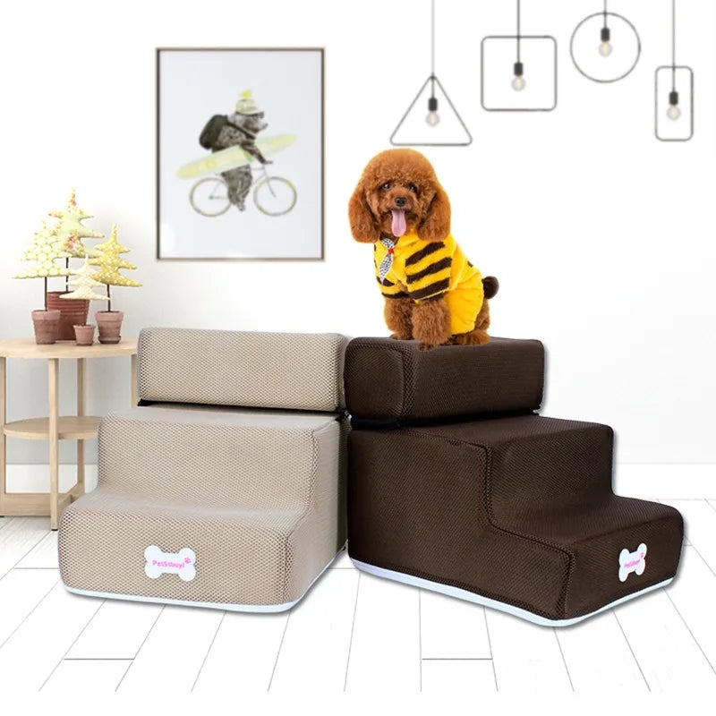 Hot Dog House Dog Stairs Pet 3 Steps Stairs for Small Dog Cat Pet Ramp Ladder Anti-slip Removable Dogs Bed Stairs Pet Supplies