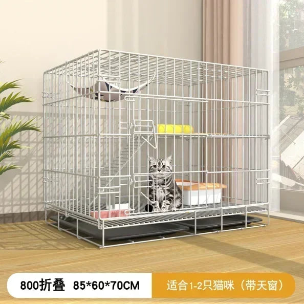 Indoor large foldable cat cage, cat house steel wire dog cages