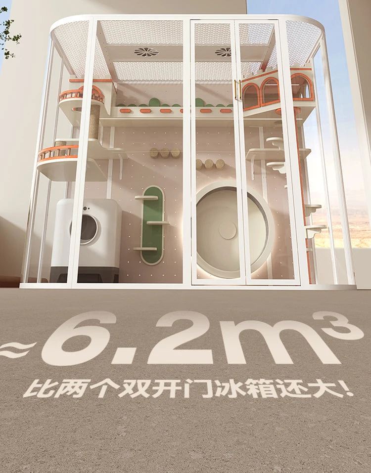 Cat Castle Large Villa Panoramic Glass Cat Room Luxury House Household Indoor Cage Cat Nest
