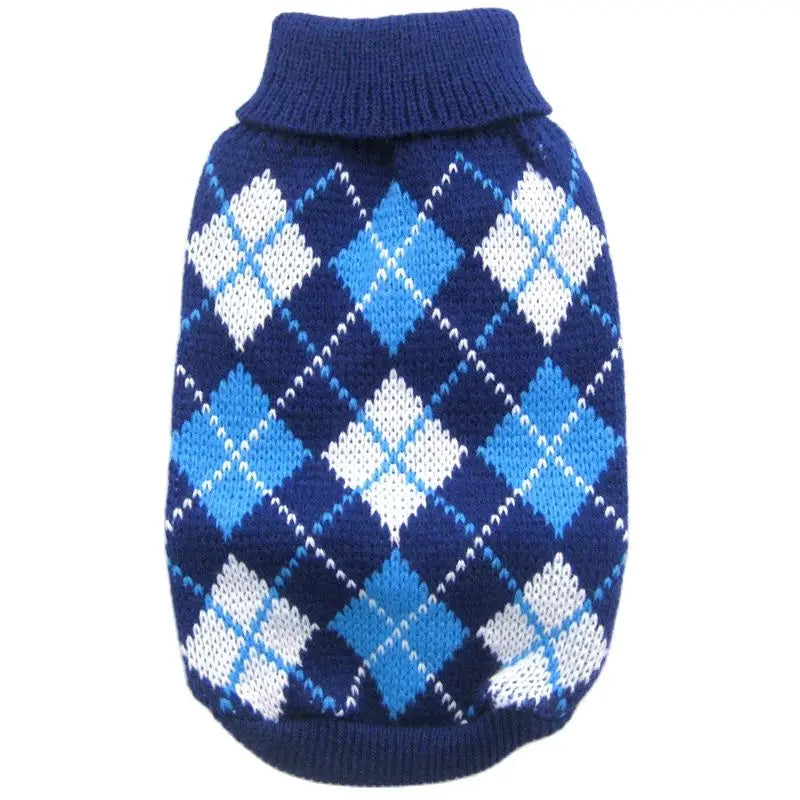 Dog Cat Argyle Sweater Hoodie Pet Puppy Coat Jacket Autumn/Winter Apparel 5 Colours 6 Sizes