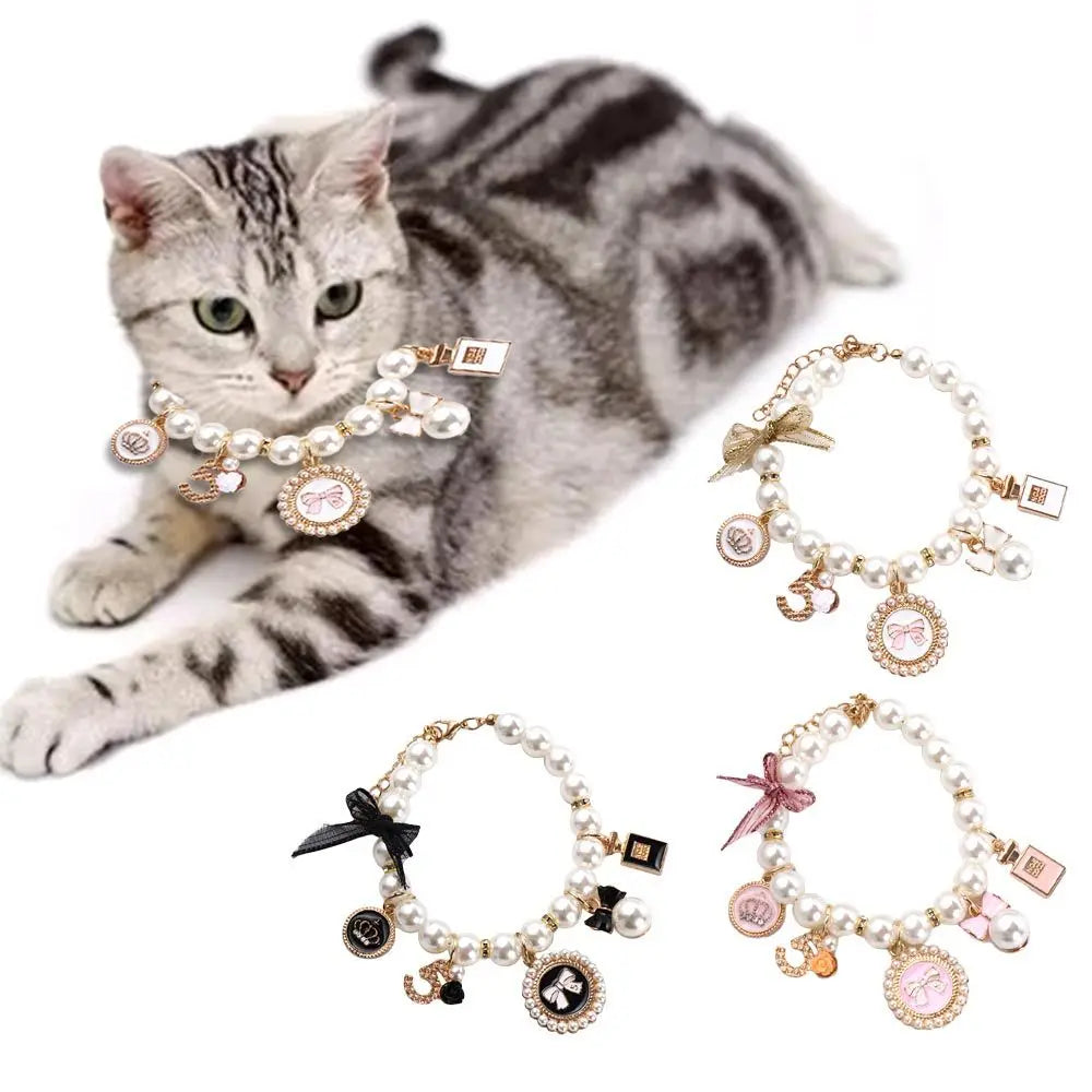Fashion Wedding Jewelry Stuff Princess Dog Chain Rhinestone Puppy Accessories Necklace Cat Jewelry Bow Collar Pet Collars