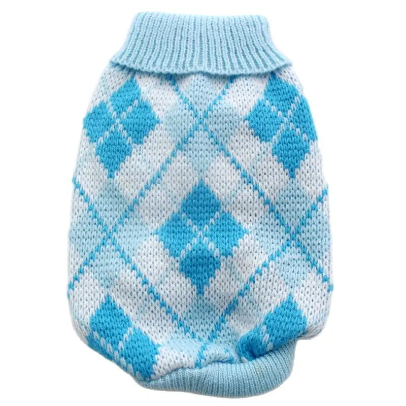 Dog Cat Argyle Sweater Hoodie Pet Puppy Coat Jacket Autumn/Winter Apparel 5 Colours 6 Sizes