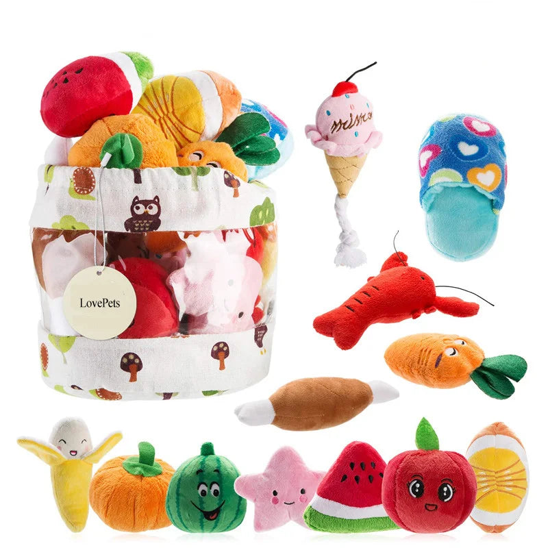 10/20/50 Pack Dog Squeaky Toys Plush Games Cute Plush Toys for Small Medium Dog Fleece Toys Wholesale