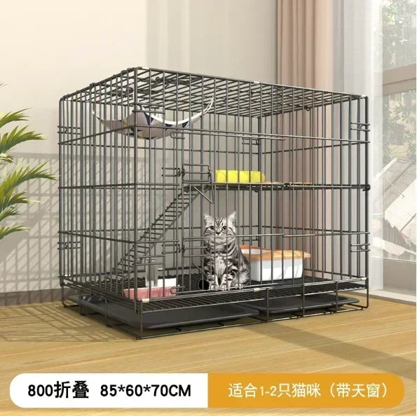 Indoor large foldable cat cage, cat house steel wire dog cages