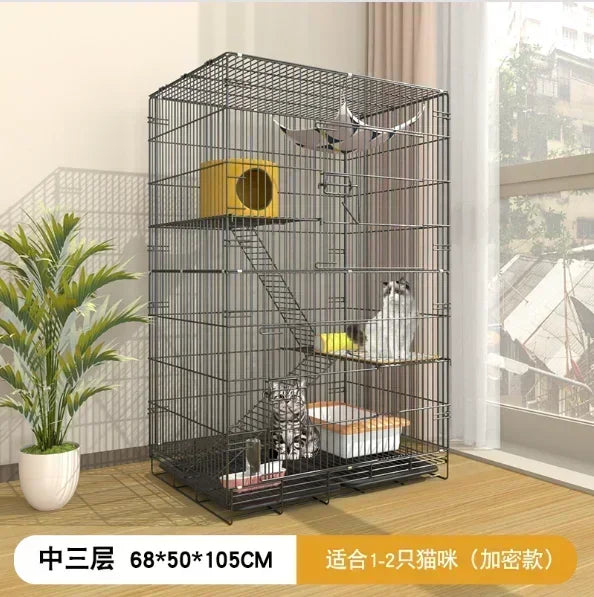 Indoor large foldable cat cage, cat house steel wire dog cages