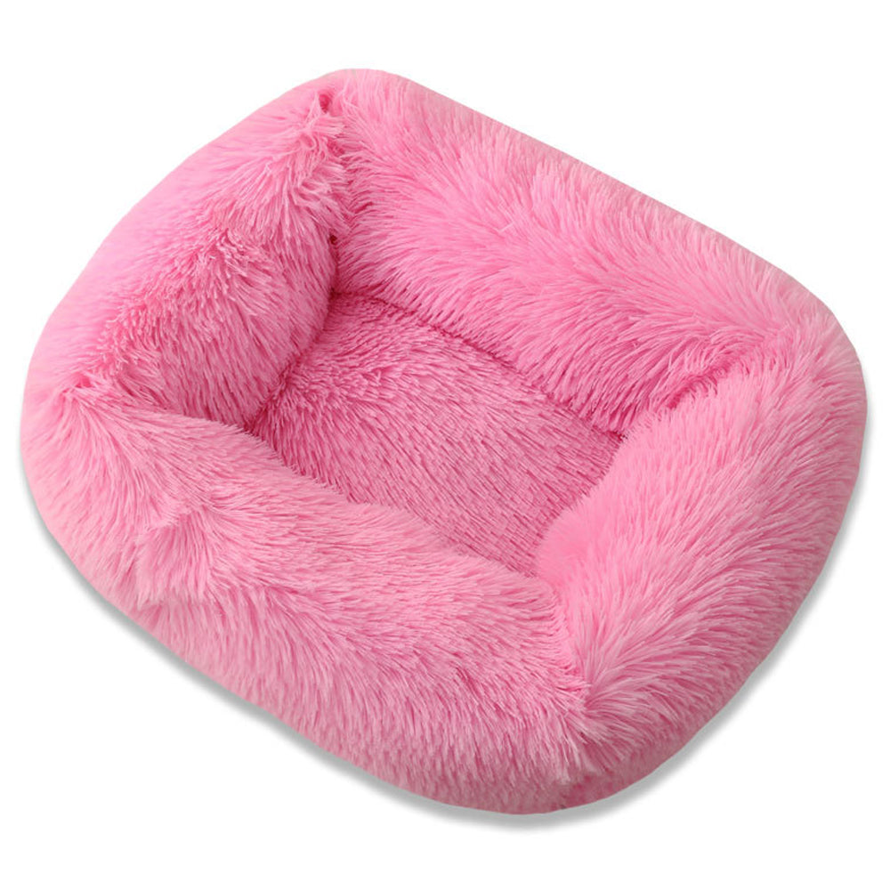 Square Dog Bed Long Plush Solid Color Pet Beds For Little Medium Large Pets Super Soft Winter Warm Sleeping Mats For Dogs Cats - Go Bagheera