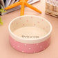 Pet Dog Beautiful Ceramics Pink Blue Dot Pattern Bowl Dog Cat Drinking Eating FeederS BW761