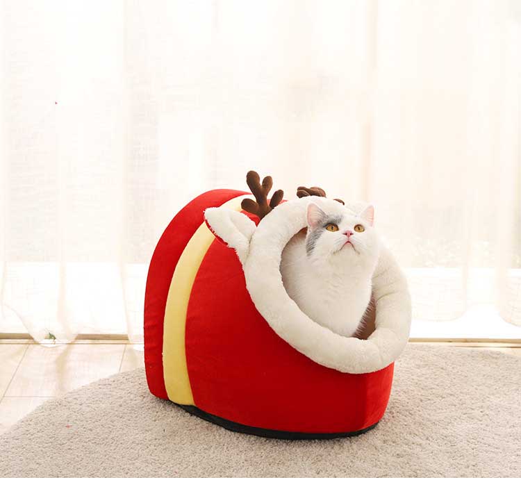 Warm Cotton Christmas Igloo Pet Nest Mat