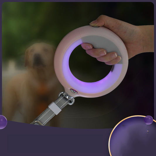 New Dog Leash LED Retractable Dog Leash Dog Chain Medium And Large Dog Pet Leash Colorful Light - Go Bagheera