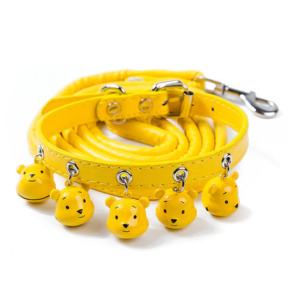 Pet Supplies Cartoon Bells Cat and Dog Collars Cat Collars Teddy Bells Dog Chain Leash Set