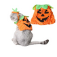 Halloween Pet Cats Costume Props Creative Pumpkin Shape Green Leaf Decoration Cosplay Clothing Holiday Garment Supplies