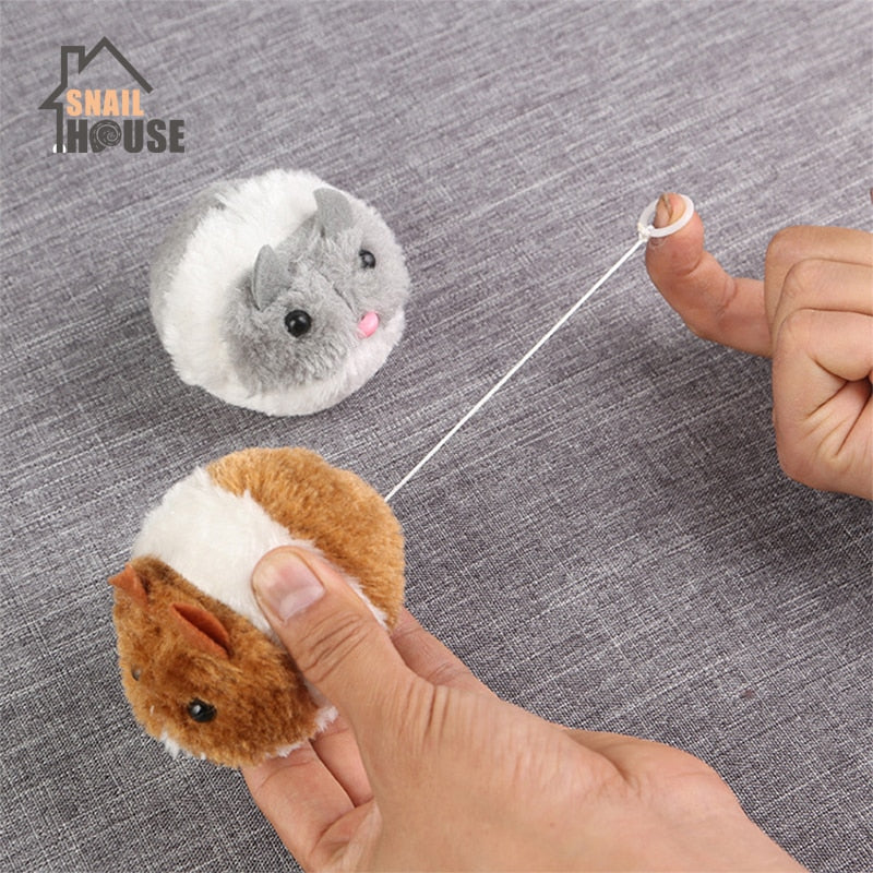 Snailhouse Cute Cat Toys Plush Fur Toy Shake Movement Mouse Pet Kitten Funny Rat Safety Plush Little Mouse Interactive Toy Gift