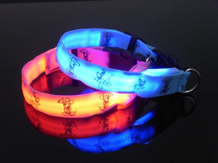 Small Dog Pet Traction Dog Collar Led Luminous Collar Than Bear Teddy Dog Cute Luminous Pet Collar