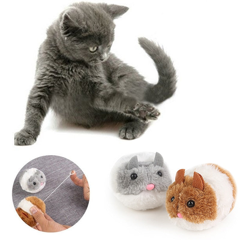 Snailhouse Cute Cat Toys Plush Fur Toy Shake Movement Mouse Pet Kitten Funny Rat Safety Plush Little Mouse Interactive Toy Gift