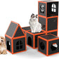 Cardboard Cat House Scratcher Breathable Pet Foldable Cat Toys And House For Cats