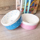 Pet Dog Beautiful Ceramics Pink Blue Dot Pattern Bowl Dog Cat Drinking Eating FeederS BW761