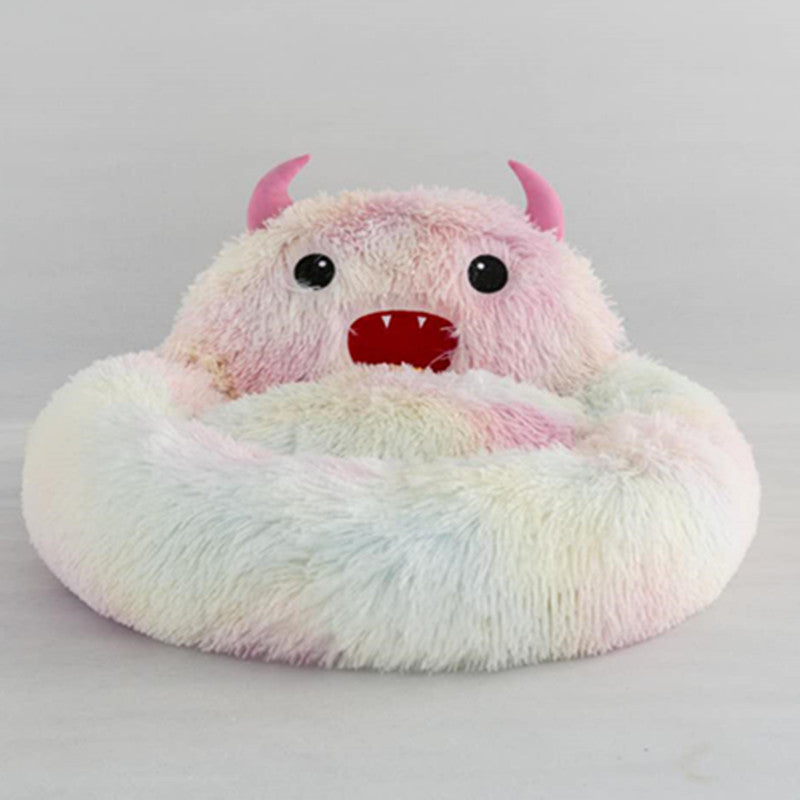 Pet Supplies Plush Small Monster Pet Nest Mattress Creative Dog Nest Autumn And Winter Warm Cat Nest