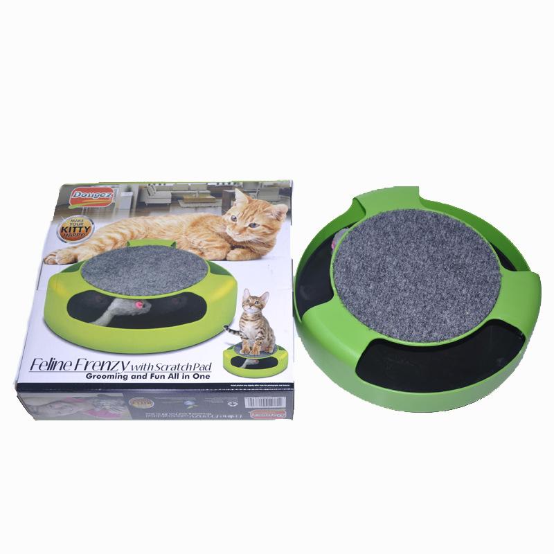 Pet Cat Kitten Catch The Mouse Moving Plush Toy Scratching Claw Care Mat Play - Go Bagheera