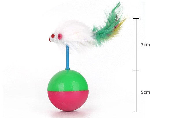 Sucker Spring Bell Plush Ball Cat Toy