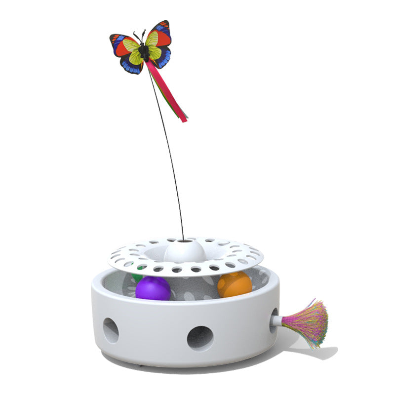 Smart Three-In-One Cat Butterfly Toy Pet Funny Cat Feather Punching Machine Self-Hi Funny Cat Stick Toy - Go Bagheera