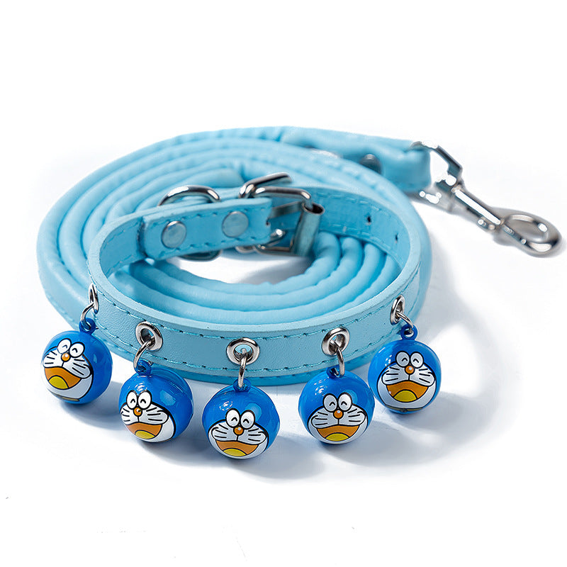 Pet Supplies Cartoon Bells Cat and Dog Collars Cat Collars Teddy Bells Dog Chain Leash Set