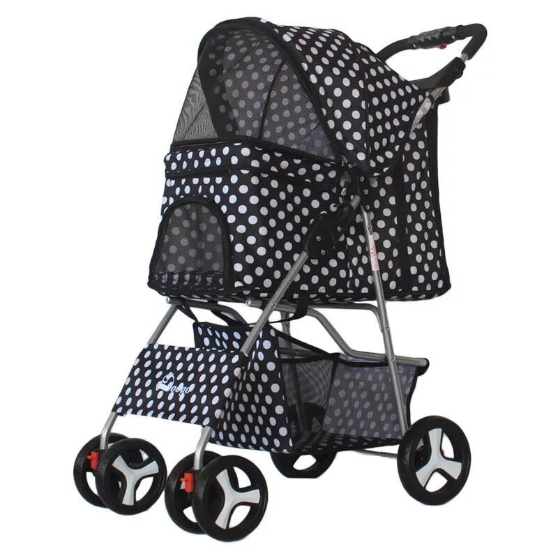 Portable Folding Pet Cart, Cat, Dog, Dog, Four Wheel Cart, Pet Out Cart, Teddy Cart, Cat Cart