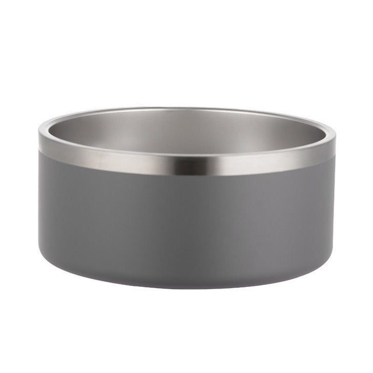 Large Capacity Dog Bowl Stainless Steel Round Dog Food Bowl Double Layer Vacuum Feeding Pet Bowl Non Slip