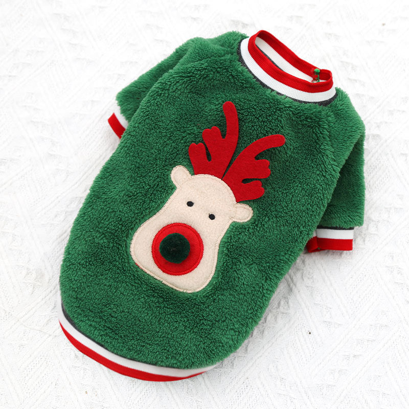 Pet Christmas Clothes Coral Down Dog Sweater Dog Goes Out Christmas Clothes Cats