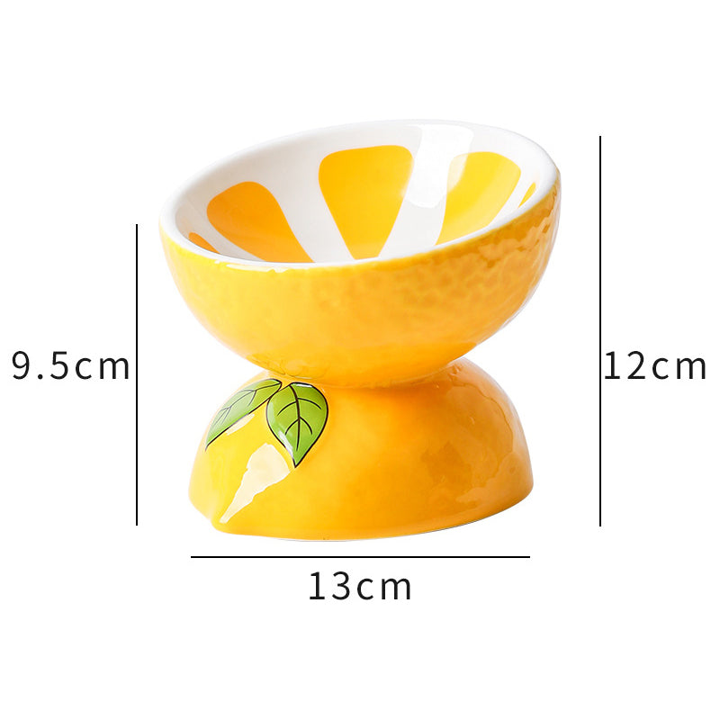 Cat Bowl Ceramic Cat Food Bowl Protects Cervical Vertebra Oblique Mouth Pet Products High Foot Bowl Cat Food Water Bowl - Go Bagheera