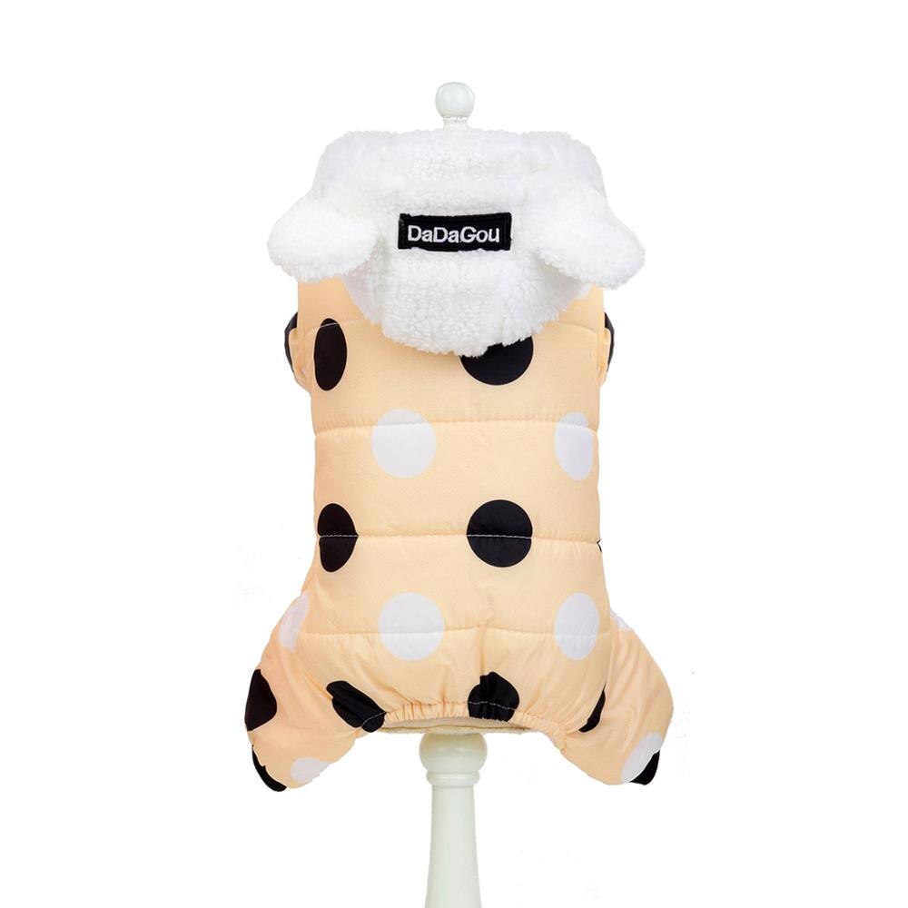 Winter Dog Clothes Hoodie Coat Big Polka Dot Cotton Coat Thicken Dog Winter Warm Clothes for Small Dogs Puppy Pets Hoodies