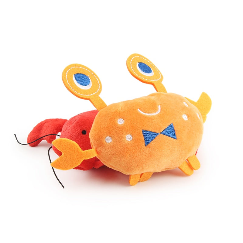 2PCS Lobster Plush Squeaky Dog Toy Cartoon Crab Puppy Pet Toy Soft Mini Pet Supplies For Cat - Go Bagheera