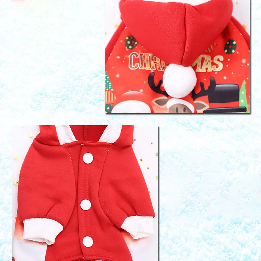 Christmas Pet dog clothes Winter Comfortable soft Hoodied Sweatshirts print Christmas pattern clothing