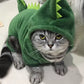 Pet Cat Clothes Funny Dinosaur Costumes Coat Winter Warm Fleece Cat Clothing For Small Cats Kitten Hoodie Puppy Dog Clothes