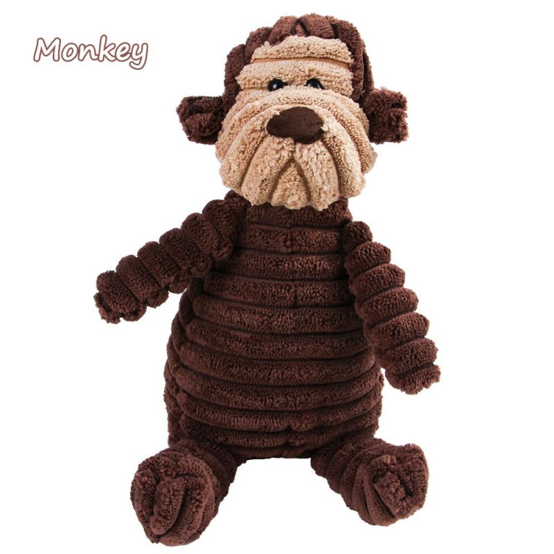 Dog Chew Squeak Toys Rope Interactive Toy Cute Monkey Bear Lion Animal Plush Toy Puppy Chew Molar Toy Wholesale