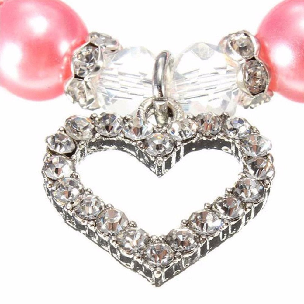 PET Fashion Pet Coller Puppy Dog Cat Pearl Necklace Pet Accessories Love Diamond Pets Dogs Cats Collar & Ldads Jewelry