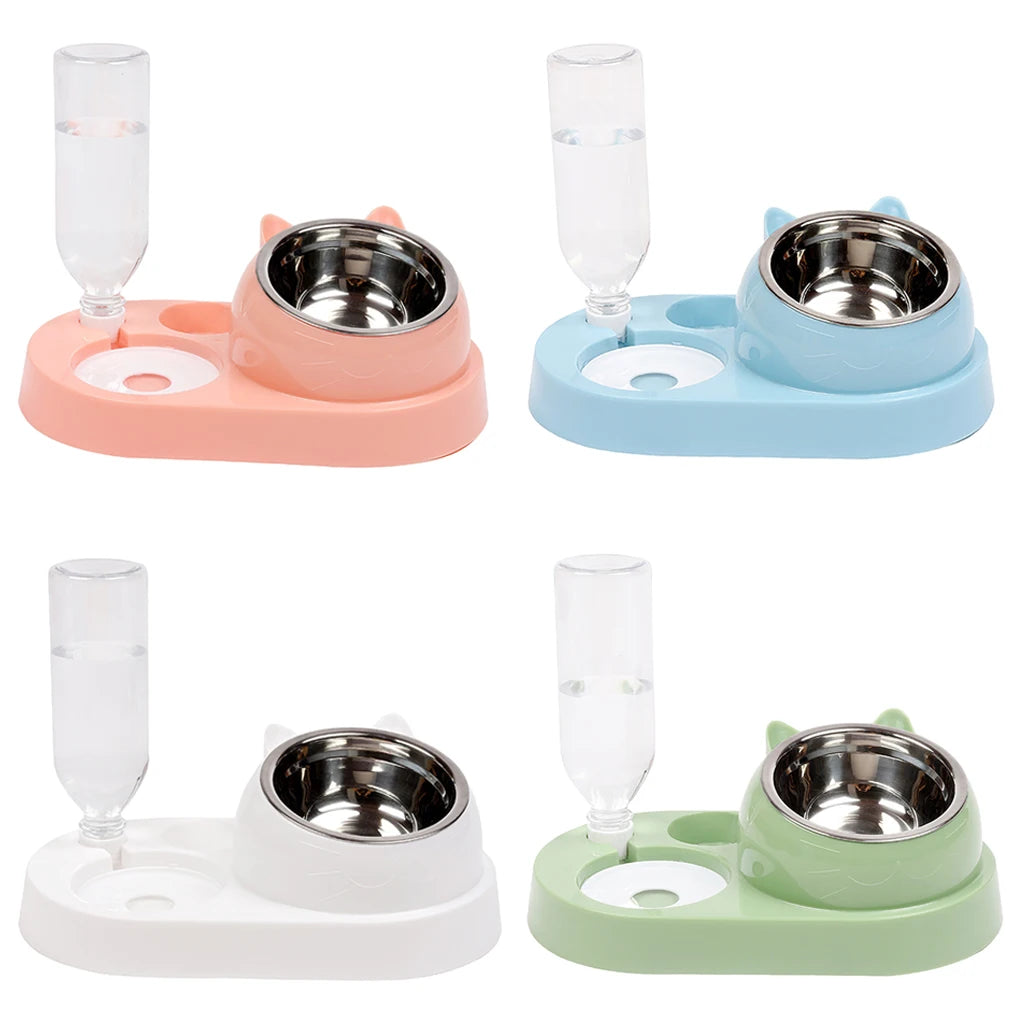 Automatic Pet Feeder Dog Cat Water Food Dispenser Double Cat Dog Bowls Stainless Steel Puppy Pet Supplies Dog Cat Dish Bowl