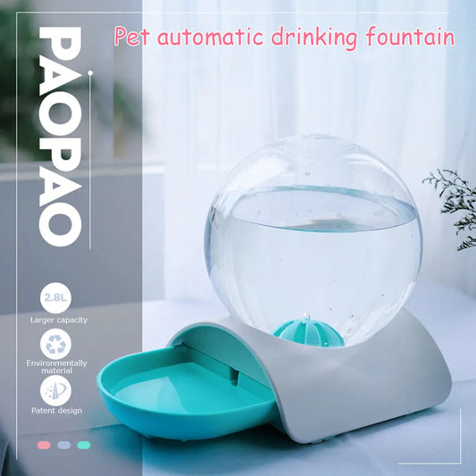 2.8L Pet Cat Bubble Automatic Water Feeder Fountain For Pets Water Dispenser Large Drinking Bowl Cat Drink No Electricity NEW