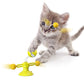 Mewoofun Smile Spring Man Cat Toys Feather Ball Strong Suction Rotate 360 Funny Pet Dog Kitten Interactive Training Toys