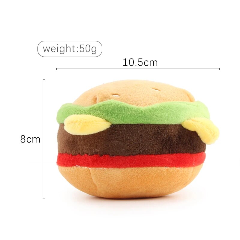 Cute Hamburg Dog Toy BB Plush Pet Toys French Fries Dogs Chew Squeak Toys