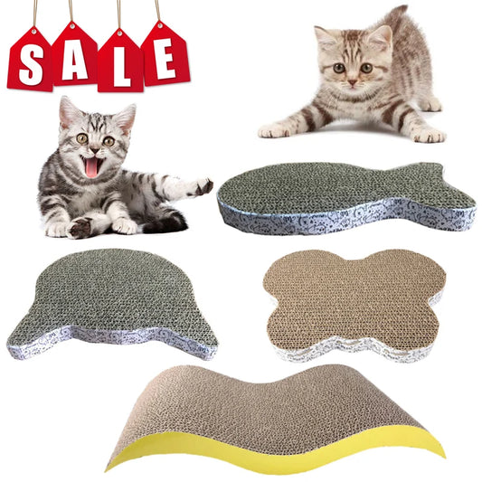 Wear-resistant Cat Scratch Pad Fish Shape Cat Scratcher Board Kitten Corrugated Paper Mat Toy Pet Grinding Nail Mat