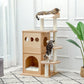 Wood Cat Scratcher Luxury Cat Tree Condo Kitten Nest Climbing Tower with Scratching Post Cat Toys Playing Platform House