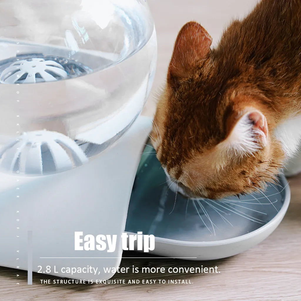 2.8L Pet Cat Bubble Automatic Water Feeder Fountain For Pets Water Dispenser Large Drinking Bowl Cat Drink No Electricity NEW