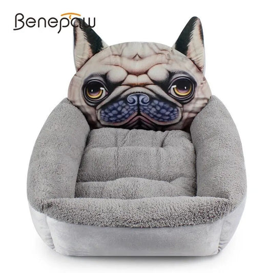 Benepaw 3D Shar Pei Sofa Bed Dog Hot Sale Washable Plush Sleeping Dog House Cozy Soft Pet Puppy  Bed Cushion Supplies