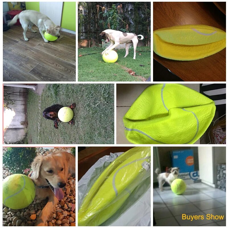 24CM Giant Tennis Ball For Dog Chew Toy Big Inflatable Tennis Ball Pet Dog Interactive Toys Pet Supplies Outdoor Cricket Dog Toy