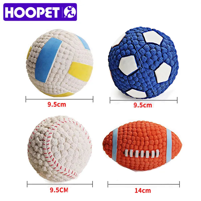 HOOPET Pet Dog Toy Balls Squeak Puppy Toys Interesting Tennis Football Tooth Cleaning Toys for Dogs