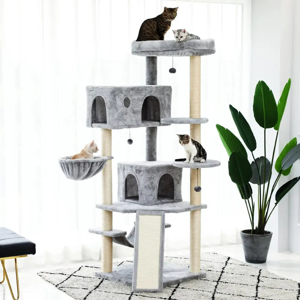 Fast Delivey Cat Tree Multilevel Cat Towers with Luxury Condos Cat Tree Tower Kitten когтеточка Condo Scratching Post