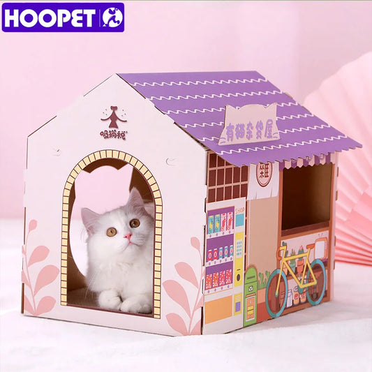 HOOPET Cat House Cat Stratching Post Cat bed Toy Cat Scratcher Cardboard Scraper for Cats Katten Scratch Board